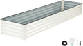 8x2x1 Ft Galvanized Raised Garden Bed (White) by IGOHEALS-Akindofmagic