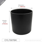 WGVI Black Ceramic Cylinder Vase Width 7" Height 6.75", Flower Arrangements, Candle Holder, Terrarium Planter Pot, Storage Container Organizer, Pen Brush Holder, 6 Pieces - Image 3