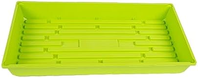 SUNPACK 10" x 20" Mega Plastic Seed Starting Tray, Lime Green, 2.5" (Pack of 10) - No Drainage Holes, Ideal for Greenhouses or Indoor Gardening - Made of Thick, Strong Plastic - Image 4