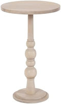 Kate and Laurel Wegner Traditional Wooden Round Side Table; 16 x 26; Whitewash; Elegant and Durable Pedestal Table for Use as Living Room End Table; Plant Stand; or Bedroom Nightstand by KateandLaurel