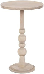 Kate and Laurel Wegner Traditional Wooden Round Side Table; 16 x 26; Whitewash; Elegant and Durable Pedestal Table for Use as Living Room End Table; Plant Stand; or Bedroom Nightstand by KateandLaurel