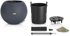 Lechuza Puro Color 50 Slate, Self-Watering Large Round Planter, D19.7 H15.4 in - Image 2