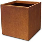Kante 16 Inch Square Concrete Planter for Outdoor Indoor Home Patio Garden, Large Plant Pot with Drainage Hole and Rubber Plug, Faux Weathering Steel by Unknown