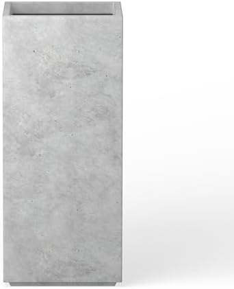 Kante Accent Column Square Pale Gray Concrete Planter 23.6" H, Outdoor by Unknown