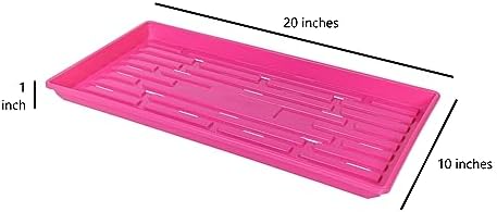 SUNPACK 10" x 20" Heavy Duty Shallow Plastic Seed Starting Tray, Magenta, 1" (Pack of 10) - Lined with Drainage Holes for Excess Water and Aeration, Ideal for Greenhouses or Indoor Gardening - Image 4