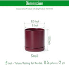 D'vine Dev 6.5 Inch Ceramic Planter Pot, Cordovan, 94-O-C-4 - Image 3