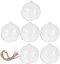 ABOOFAN 6pcs Hanging Glass Tealight Holders Sphere Candle Holders with 8cm Flat Bottom and 1.2m Jute Rope for DIY Home Décor, Hanging Terrariums, and Wedding Candle Sconces by ABOOFAN