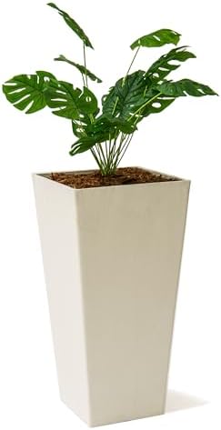 XBrand 30-Inch Tall Tapered Indoor and Outdoor, White Planter by XBrandHomeGarden