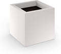 Modern Square Fiberglass Planter- Quick Ship, 18" Sq. x 18" H, White Matte by Unknown