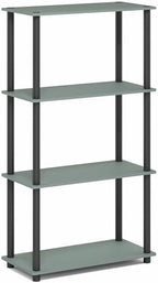 Furinno Turn-N-Tube Storage Shelves, 4-Tier Toolless Book Shelf, Corner Shelf, Open Shelves, for Organization and Storage, Living Room, Garage, Home Office, Sage Green - Image 7