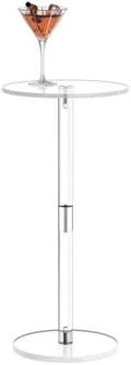 HMYHUM Acrylic Drink Table for Small Spaces, 10" L x 10" W x 21.3" H by HMYHUM