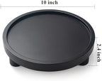 2 Pcs Wood Riser for Display, Round Wooden Tray Decor, Farmhouse Pedestal Stand, Decorative Riser Tray for Kitchen or Bathroom Counter, Black - Image 7