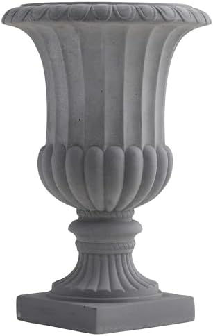 Nearly Natural - 7507 Decorative Urn (Indoor/Outdoor), 11 In. W x 11 In. D x 16.5 In. H, Gray by NearlyNatural