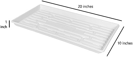 SUNPACK 10" x 20" Heavy Duty Shallow Plastic Seed Starting Tray, White, 1" (Pack of 10) - Lined with Drainage Holes for Excess Water and Aeration, Ideal for Greenhouses or Indoor Gardening - Image 4