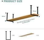 Modern Ceiling Shelf Floating Wine Rack - Ceiling Hanging Holder Storage Shelving Kitchen Pot Pan Shelves Spice Rack Organizer Decoration Display Flower Stand(150x30x40cm) - Image 2