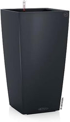 Lechuza 13138 Cubico Color 30 Self-Watering Planter for Indoor and Outdoor Use, 12" x 12" x 22", Slate by LECHUZA