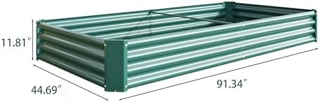 HRVEOCEI 4×2×1ft Metal Raised Garden Beds Outdoor, Bottomless Above Ground Raised Garden Beds, Galvanized Gardening Bed for Vegetables Flower Herbs (Green, 8x4x1ft) - Image 2