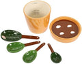 Ceramic Cactus Figurine with Holder Measuring Spoons by BIUDECO