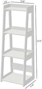 4-Tier Bathroom Ladder Shelf Freestanding, 12.6" W x 37" H - Image 3