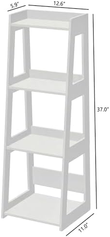 4-Tier Bathroom Ladder Shelf Freestanding, 12.6" W x 37" H - Image 3