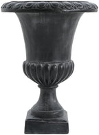 Christopher Knight Home Koma Patio Urn Planter, Mid-Century Modern Urn, Large Garden Pot, Floral Relief Design, MGO Outdoor Planter, Flower Urn with Drainage Hole for Backyard, Antique Black - Image 4