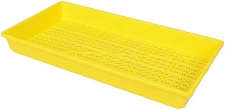 SUNPACK 10" x 20" Heavy Duty Mesh Plastic Seed Starting Tray, Yellow, 2.3" (Pack of 10) - Ensures Water Drainage and Aeration, Perfect for Greenhouses or Indoor Gardening - Image 2