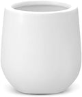 Sereno Fiberstone Tapered Planter, Matte Finishes (S, White) by DEPLALANE