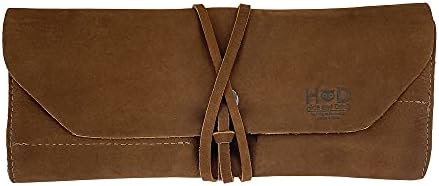 Hide & Drink, Rustic Small Tool Roll-Up Bag (10 Slots), Portable Carry-On Pouch, Workshop Storage, Woodworking Tools Organizer, Vintage, Full Grain Leather, Handmade, Swayze Suede - Image 3