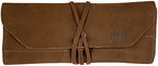 Hide & Drink, Rustic Small Tool Roll-Up Bag (10 Slots), Portable Carry-On Pouch, Workshop Storage, Woodworking Tools Organizer, Vintage, Full Grain Leather, Handmade, Swayze Suede - Image 3
