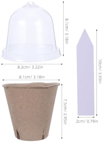 Luxshiny 20 Sets Seedling Pulp Cups with Humidity Dome, 8cm Nursery Pots - Image 2