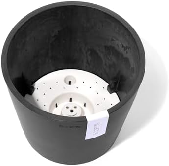 Ecopots Amsterdam Round Planter with Water Reservoir, Dark Grey, 12" - Image 2