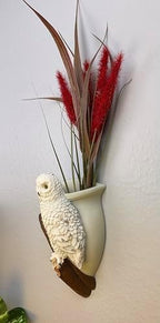 Snowy Owl Wall Planter Vase, 7 Inch, Bonded Marble Wall Pocket Caddy with Keyhole Mount, Spiritual Wisdom Decor, Native American Inspired Gift from SassyXpressions - Image 7