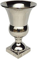 Serene Spaces Living Nickel Urn Vase, Metal Compote Vase, Metal Pedestal Urn Planter, Ideal for Floral Centerpieces, Home Decor, Weddings, Parties, Events, Measures 10.75" Tall & 7" Diameter by SereneSpacesLiving