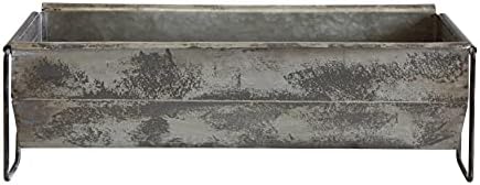 Creative Co-Op Metal Trough Container with Distressed Zinc Finish - Image 2