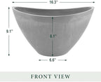 Arcadia Garden Products PSW Pot Collection YB41CT Plastic/Stone/Wood Composite Curved Planter Pot, No Drainage Hole (Drillable) - Indoor & Outdoor Plants and Gardens, Cement Gray, 16-inch (Pack of 4) - Image 5