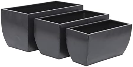 CosmoLiving by Cosmopolitan Metal Indoor Outdoor Planter, Set of 3 20", 18", 16"W, Black - Image 6