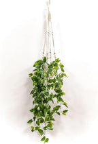 Comtelek 2 Packs Fake Hanging Plant with Pots for Home Decor Artificial Hanging Basket Plants Macrame Plant Hanger with Faux Vines Greenery for Bedroom Bathroom Room Wall Boho Decor Indoor Outdoor by Comtelek