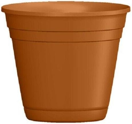 ATT 6" Light Terra Cotta Resin Riverland Planter Pot w Saucer - 12 Pack by SouthernPatio