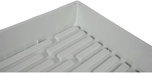 SUNPACK 10" x 20" Mega Plastic Seed Starting Tray, White, 2.5" (Pack of 30) - No Drainage Holes, Ideal for Greenhouses or Indoor Gardening - Made of Thick, Strong Plastic - Image 3
