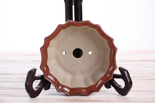Willow Bonsai Ceramics Flower Design Bonsai Pot 5 Inch – Elegant Ceramic Bonsai & Succulent Pot, High‑Fired Frost‑Proof Stoneware with Drainage+Wiring Holes, Handmade USA (Sunset, 5inch) - Image 5