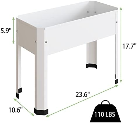PROXRACER Raised Garden Bed with Detachable Legs Elevated Metal Planter Box for Growing Fresh Herbs Vegetables Flowers Succulents&Other Plants for Outdoor Backyard Patio Deck Balcony White S - Image 2