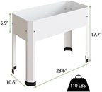 PROXRACER Raised Garden Bed with Detachable Legs Elevated Metal Planter Box for Growing Fresh Herbs Vegetables Flowers Succulents&Other Plants for Outdoor Backyard Patio Deck Balcony White S - Image 2
