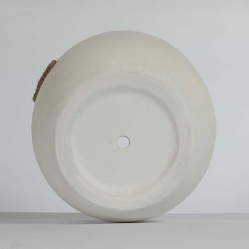 16" Round Concrete Outdoor Planter Pots Set of 2, Rustic Large Planter Pots for Outdoor Plants with Drainage Holes for Home Front Porch Garden Patio, 15" x 13" & 18" x 16" (White 16" H) - Image 5