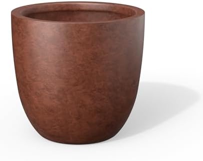 Kante Modern Home Minimalist 14" Dia Rusty Concrete Bowl Planter by Unknown