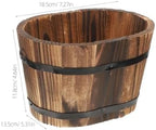 DOITOOL 2pcs Wooden Barrel Planter Pot for Vegetables and Indoor Plants - Image 2