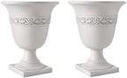 Christopher Knight Home Sical Round Concrete Planter Set of 2, 2 Pack Garden Flower Pot with Drainage Hole, MGO Patio Urn Planter for Outdoor Plants, Outdoor Planter Box, No Assembly, Antique White - Image 4