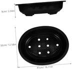 Outanaya 4 Pack Oval Bonsai Flower Pots, Plastic Large Planters for Plants - Image 2