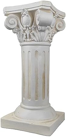 Classical Greek Ionic Order Column with Retro Old Style for Indoor Outdoor Garden Decor or Display Pedestal Pillar Stand for Plants and Sculptures,white by MOOFAR