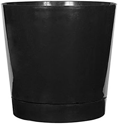 Novelty Root & Vessel Majestic Full Depth Round Cylinder Pot, Glossy Black, 14-Inch (10148) by Novelty
