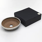 Wazakura Shigaraki Series Handmade White Stripe Glazed Ceramic Bonsai Pot - Image 5